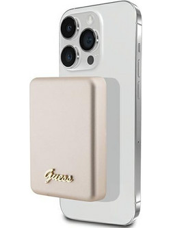 Guess Metal Script Logo Magsafe Power Bank 3000mAh 5W Golden
