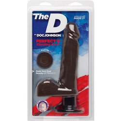 Doc Johnson The Pefect D Vibrating 8" Ρεαλιστικός Δονητής 20cm Καφέ