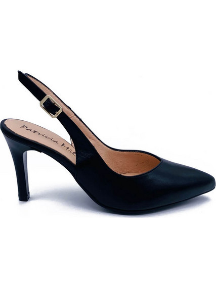 Patricia Miller Γόβες Slingback Δερμάτινες με Τακούνι Στιλέτο Μαύρες 5529