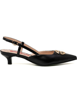 Replay Valley Γόβες Slingback Δερμάτινες με Λεπτό Χαμηλό Τακούνι Μαύρες GWN78.000.C0001S-003