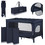 Lionelo Jasmin Easy Fold Πάρκο 2 Επιπέδων με Στρώμα & Δίχτυ Navy Μπλε 4144