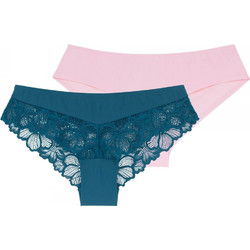 Dorina Kelsea Γυναικεία Μποξεράκια με Δαντέλα Πετρόλ 2Pack D001291LA088-2X0254