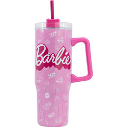 Stor Barbie XL Παιδικό Ποτήρι Θερμός Ανοξείδωτο BPA Free με Καλαμάκι Φούξια 940ml