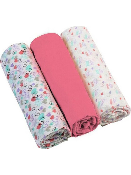 BabyOno Πάνες Αγκαλιάς από Μουσελίνα Φούξια 70x70cm 3τμχ BN348/02