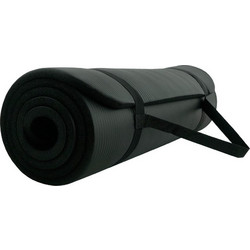 Welfit NBR Στρώμα Γυμναστικής Yoga / Pilates Μαύρο με Ιμάντα Μεταφοράς 183x61x1.5cm