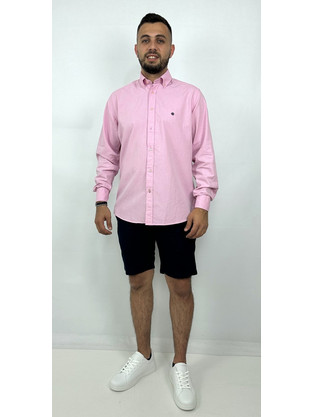 Dors Oxford Ανδρικό Πουκάμισο Βαμβακερό Μακρυμάνικο Κανονική Γραμμή Ροζ 1036002.C06