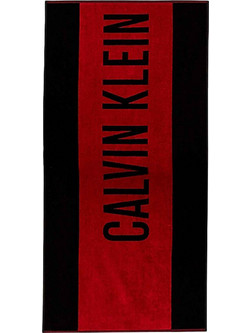 Calvin Klein Unisex Θαλάσσης Towel Black/Chilli Red KU0KU00129 XM8