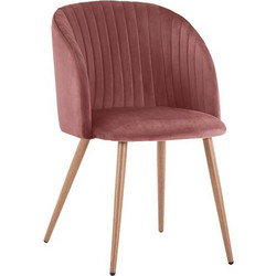 HomeMarkt Πολυθρόνα Βελούδινη Ροζ Leah 2τμχ HM8543.02