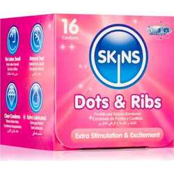 Skins Dots & Ribs Προφυλακτικά με Ραβδώσεις 16τμχ