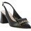 Guy Laroche Γόβες Slingback Δερμάτινες με Χοντρό Ψηλό Τακούνι Μαύρες 593-79