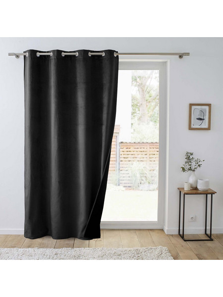 Spitishop Κουρτίνα Συσκότισης Παραθύρου Βελουτέ με Τρουκς 140x260 Polarchic 1611930 Black
