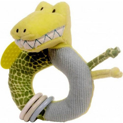 Fiesta Crafts T-Rex Υφασμάτινη Κουδουνίστρα Κρίκος για Νεογέννητα