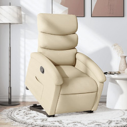 vidaXL Πολυθρόνα με Υποπόδιο Ανακλινόμενη Nude 3203987