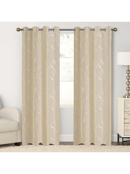 Chios Hellas Κουρτίνα Παραθύρου Floral με Τρουκς 140x260 Lily 35259 Beige