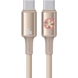 Usams SJ752 Braided USB-C to USB-C 60W 1.2m Beige SJ752USB02