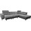 Woodwell Massimo Γωνιακός Καναπές Αριστερή Γωνία Γκρι 289x107x90cm Ε983,2L