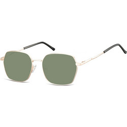 Sunoptic SG-913F53 Ανδρικά Γυαλιά Ηλίου Τετράγωνα Μεταλλικά Χρυσά με Πράσινο Φακό