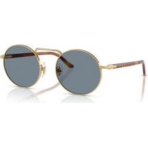Persol PO1019S 113256 Ανδρικά Γυαλιά Ηλίου Στρογγυλά Μεταλλικά Χρυσά με Μαύρο Φακό
