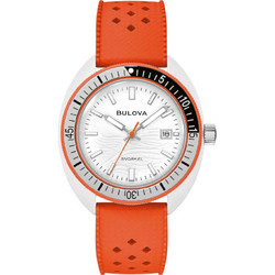 Bulova Snorkel Ανδρικό Ρολόι με Πορτοκαλί Καουτσούκ Λουράκι 98B448