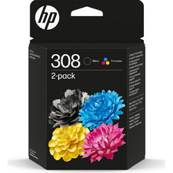 HP 308 B/C/M/Y Πακέτο 2 Μελανιών Εκτυπωτή Inkjet HP6L6S6UE