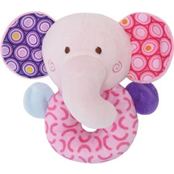 Lorelli Elephant Pink Υφασμάτινη Κουδουνίστρα Κρίκος για Νεογέννητα