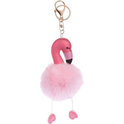 Parisis Μπομπονιέρα Βάπτισης Μπρελόκ Flamingo από Πλαστικό & Ύφασμα