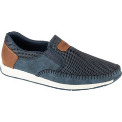 Rieker Ανδρικά Μοκασίνια Loafers Καστόρινα Navy Μπλε 11954-14