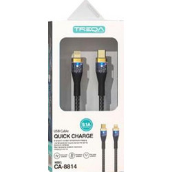 Treqa CA-8814 Braided USB-C to Lightning Cable 1m Black 30502145