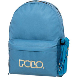 Polo Original Double Scarf Σχολική Τσάντα Πλάτης Γυμνασίου - Λυκείου Γαλάζια 901235-5523