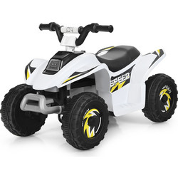 Costway Quad Ηλεκτροκίνητη Παιδική Γουρούνα 6V Λευκή