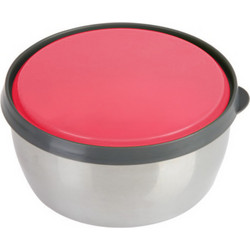 Veltihome Δοχείο Φαγητού Inox 1lt Ασημί Φούξια