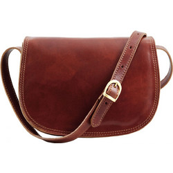 Tuscany Leather Isabella Γυναικεία Τσάντα Χιαστί Δερμάτινη Καφέ με Στενό Λουρί TL9031