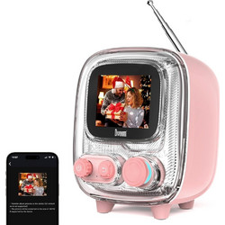 Divoom Tivoo 2 Ηχείο Bluetooth με Ραδιόφωνο Ροζ