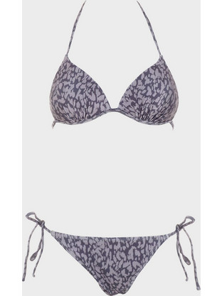 Gsecret Bikini Set Τριγωνάκι Animal Print Ανθρακί 62050-32967