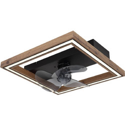 Globo Lighting Celinata 03659 Ανεμιστήρας Οροφής 24W με Τηλεχειριστήριο Μαύρος Καφέ
