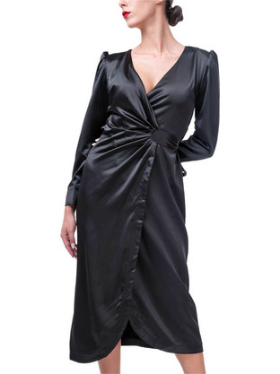 Mind Matter Phoebe Midi Φόρεμα για Γάμο / Βάπτιση Κρουαζέ Μαύρο MML24-02-07-024
