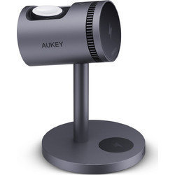 Aukey MagFusion Pro 3in1 Magsafe Ασύρματος Φορτιστής με Θύρα USB-C 15W Power Delivery