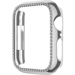 Sonique Luxury Diamond Πλαστική Θήκη για Apple Watch 7 / 8 / 9 41mm Ασημί