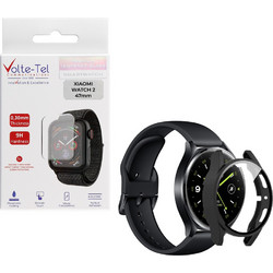 Volte-Tel Πλαστική Θήκη Tempered Glass για Xiaomi Watch 2 47mm Μαύρη