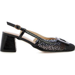Fratelli Petridi Γόβες Slingback με Χοντρό Χαμηλό Τακούνι Μαύρες 1117