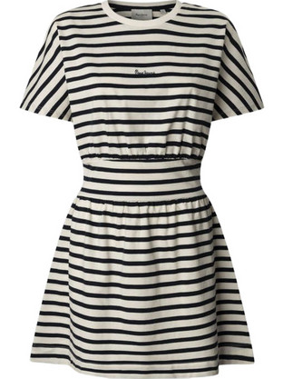 Pepe Jeans Vania Mini Καλοκαιρινό Καθημερινό Φόρεμα Λευκό Navy Μπλε PL953744-594