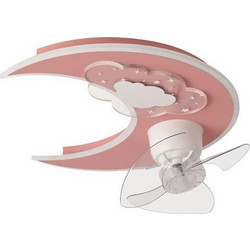 Eurolamp 300-25061 Ανεμιστήρας Οροφής 50cm 24W με Φως & Τηλεχειριστήριο Ροζ