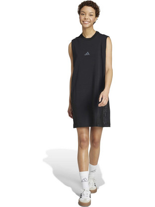 Adidas Sportswear Essentials 3-Stripes Mini Καλοκαιρινό Αθλητικό Φόρεμα Μαύρο JG6226
