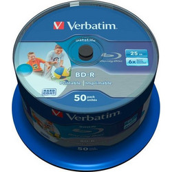 Verbatim 43812 Εγγράψιμα BD-R 6x Printable 25GB Cake Box 50τμχ
