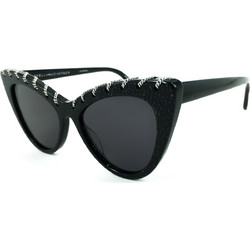 Stella McCartney SC0163S 003 Γυναικεία Γυαλιά Ηλίου Cat Eye Κοκάλινα Μαύρα με Μαύρο Φακό