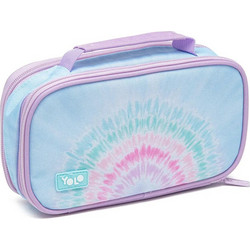 Yolo Rainbow Tie Dye Κασετίνα με 2 Θήκες Γαλάζια Λιλά 90122