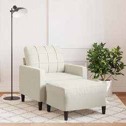 vidaXL Πολυθρόνα με Υποπόδιο Βελούδινη Λευκή 3278265