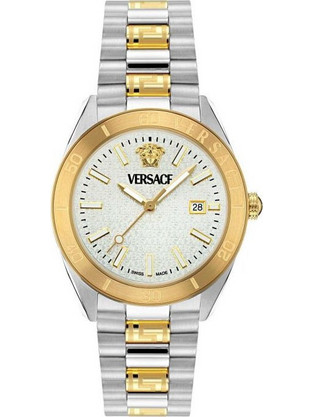 Versace V-Dome Ανδρικό Ρολόι με Ασημί Μεταλλικό Μπρασελέ VE8E00424