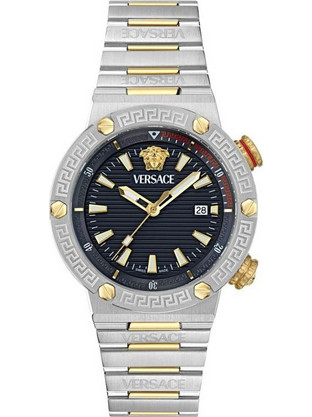 Versace Greca Ανδρικό Ρολόι με Ασημί Μεταλλικό Μπρασελέ VE8G00424