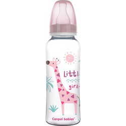 Canpol Βabies Africa Πλαστικό Μπιμπερό με Θηλή Σιλικόνης 12m+ Pink 250ml